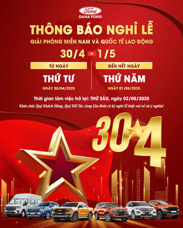 [THÔNG BÁO] LỊCH NGHỈ LỄ 30/4 & 01/5/2025