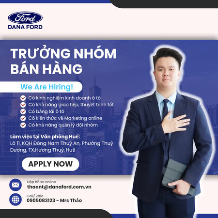 Tuyển Dụng Trưởng Nhóm Bán Hàng Tại Huế